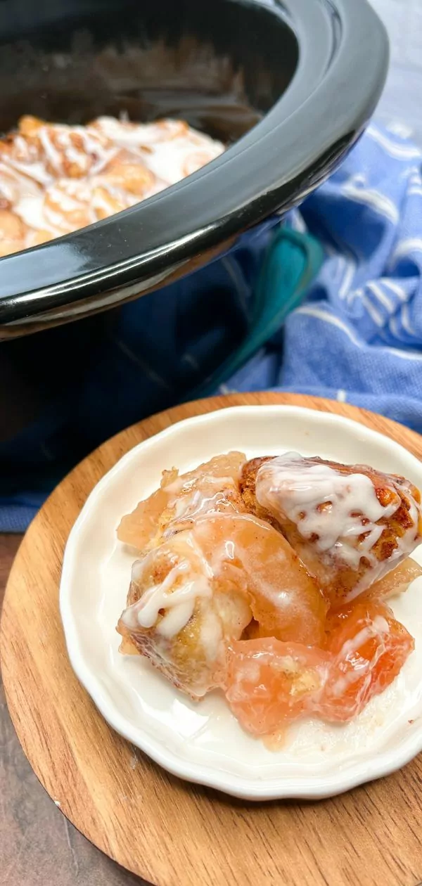 Crock Pot Cinnamon Rolls with Apple Pie Filling Pin