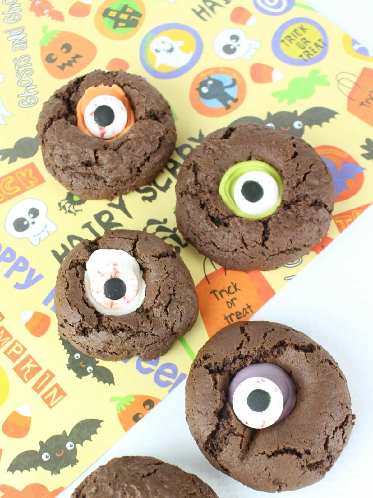 Gooey Monster Cookies with chocolate sugar dough.