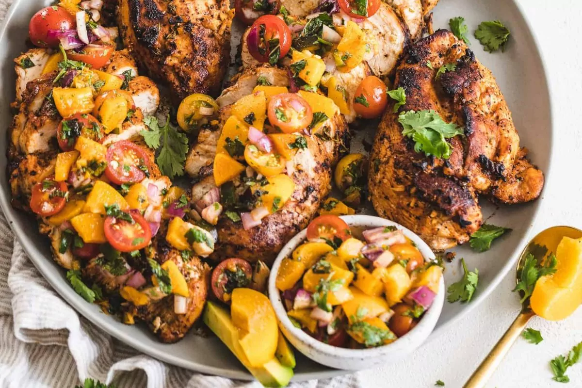 Honey Garlic Chicken Peach Salsa MSN.