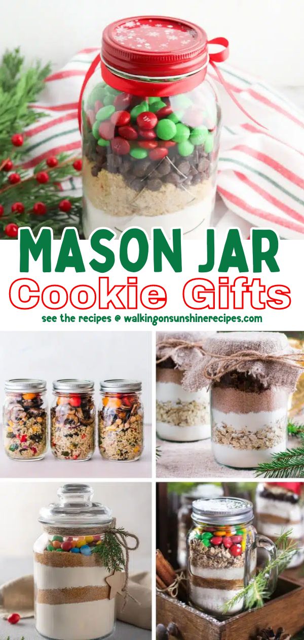 christmas cookie gift jars.