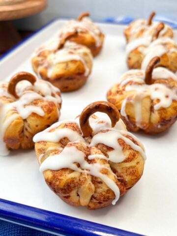 Pumpkin shaped canned cinnamon rolls. FEATURED.