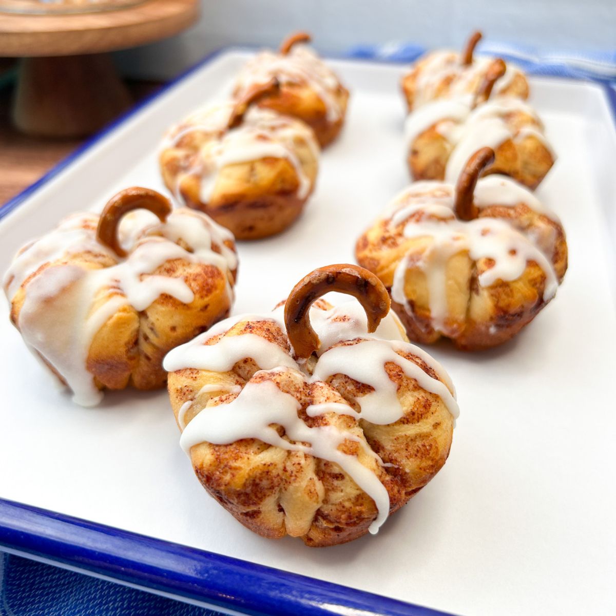Pumpkin shaped canned cinnamon rolls. FEATURED.