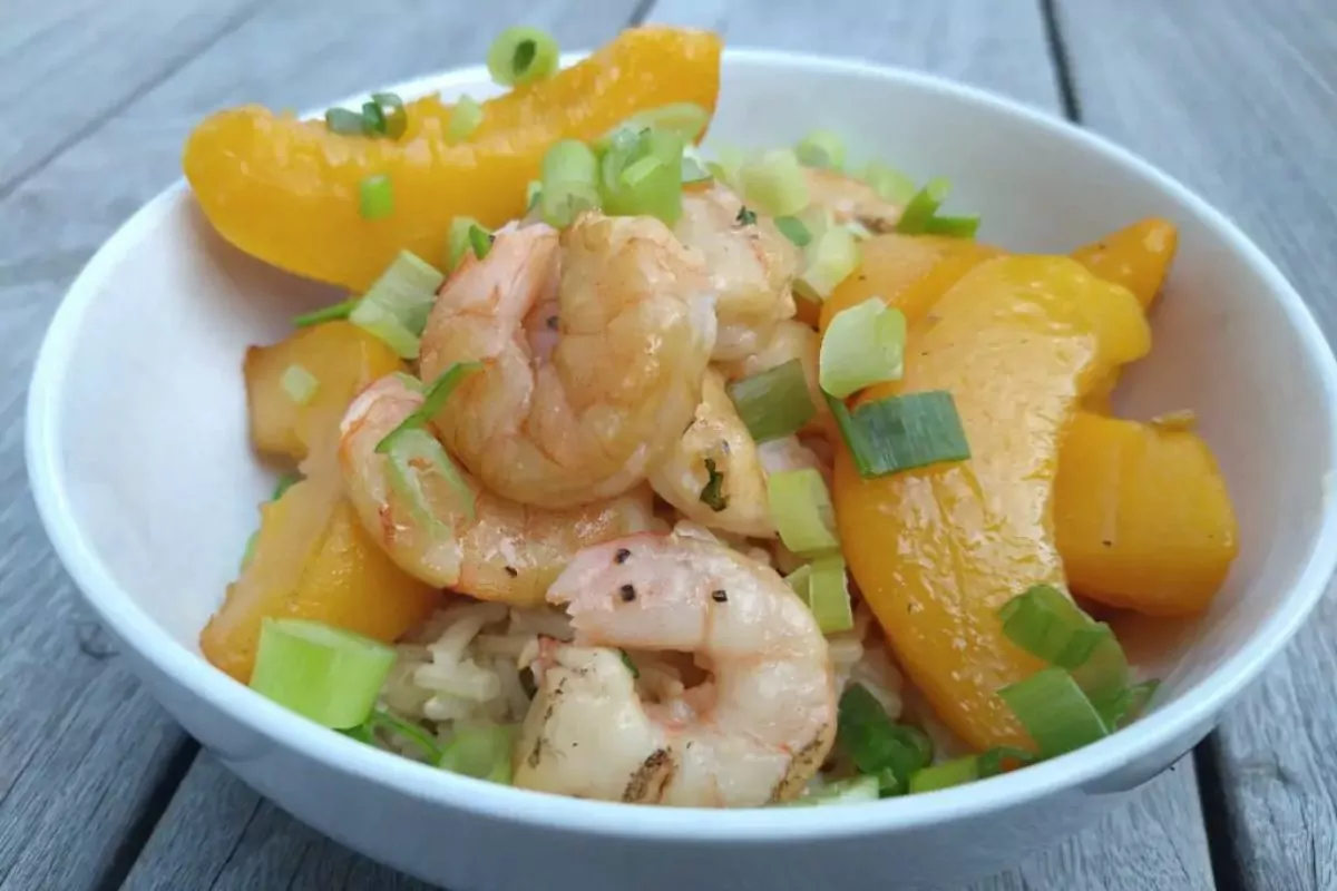 Smoked Shrimp and Peaches MSN.