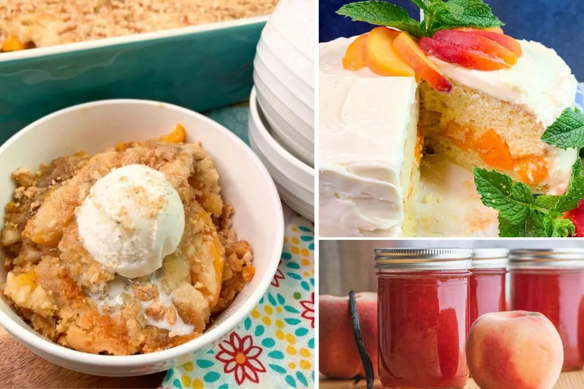 3 desserts made with peaches.