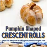 collage of pumpkin shaped crescent rolls.