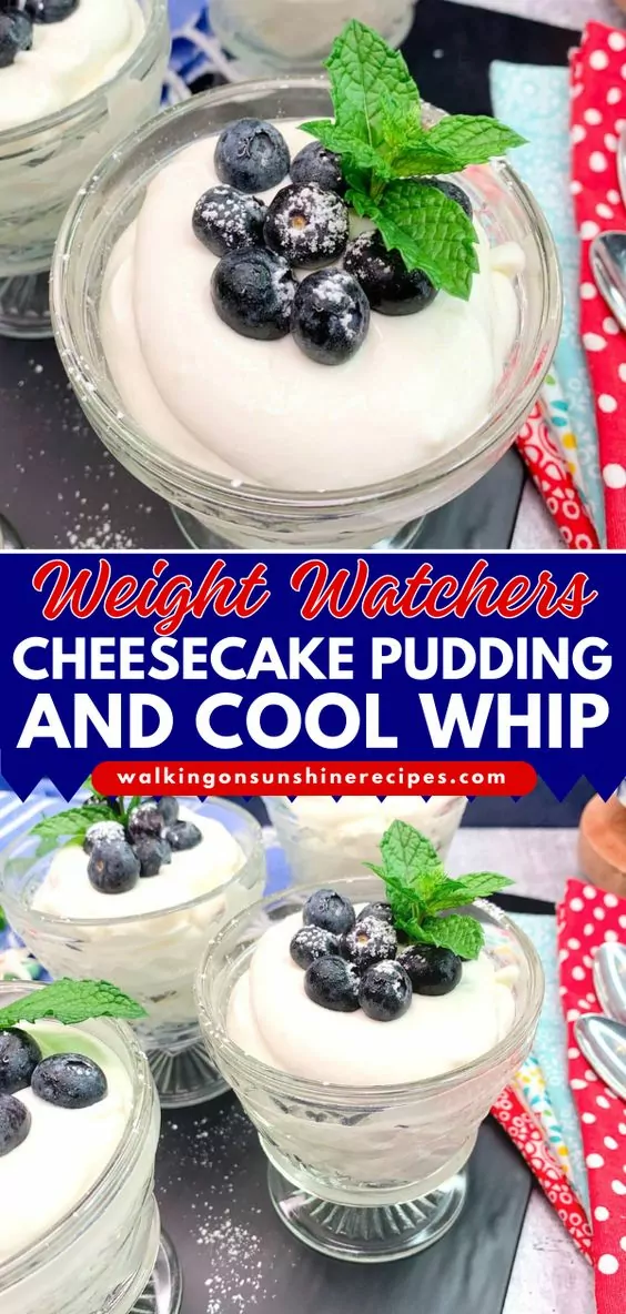 ww cheesecake pudding and cool whip collage.