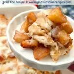 apple cinnamon roll casserole served on a plate