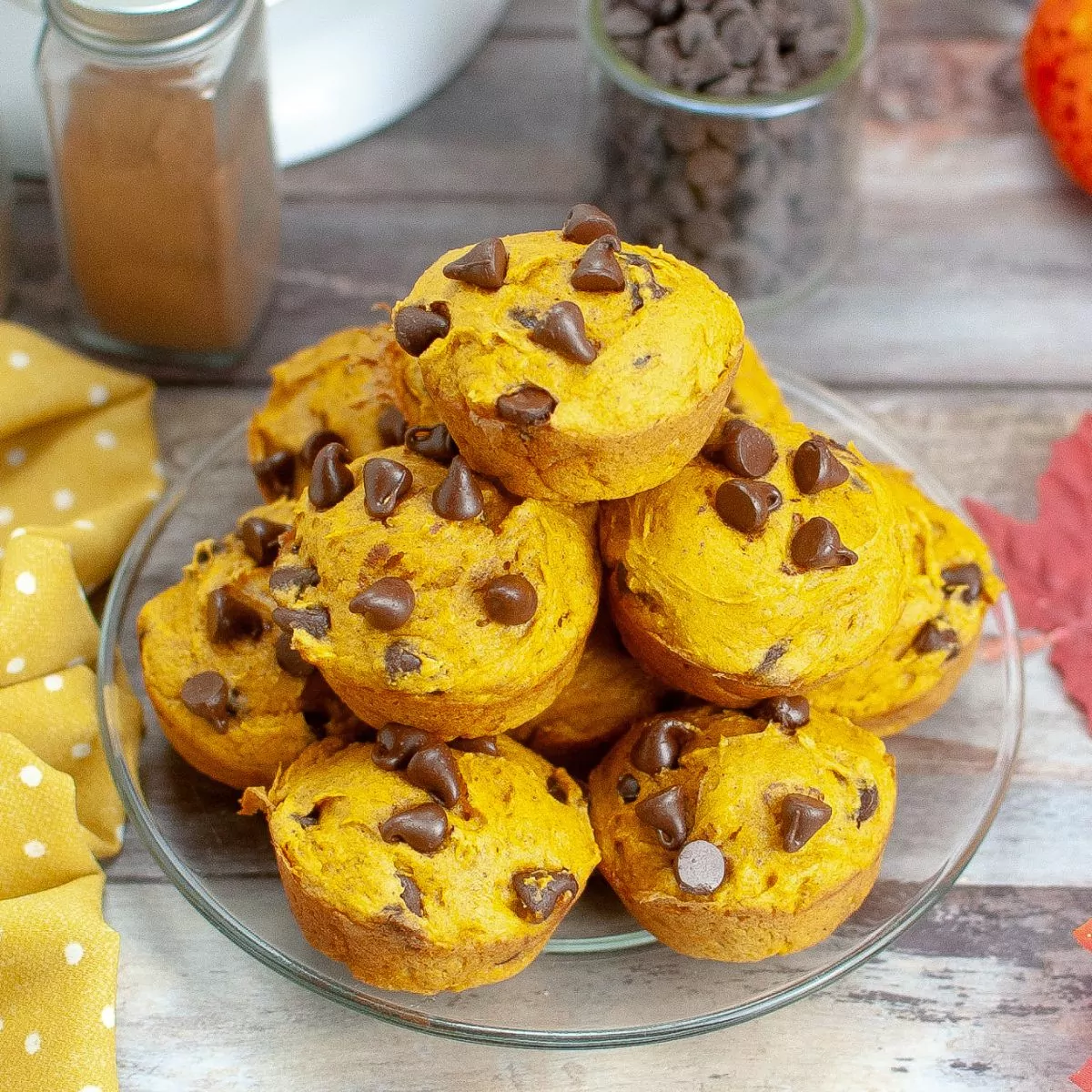 FEATURED Pumpkin Chocolate Chip Muffins with Cake Mix