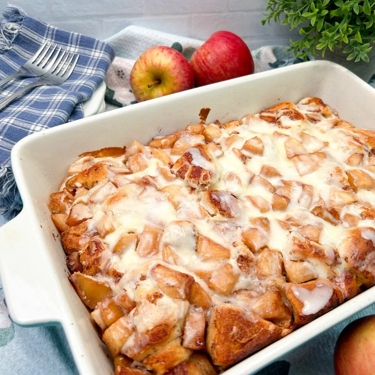 MSN photo of cinnamon casserole with apples.