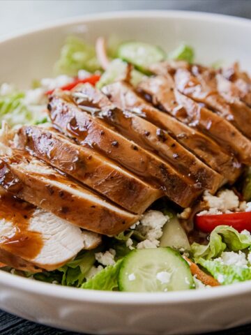 grilled chicken with salad.