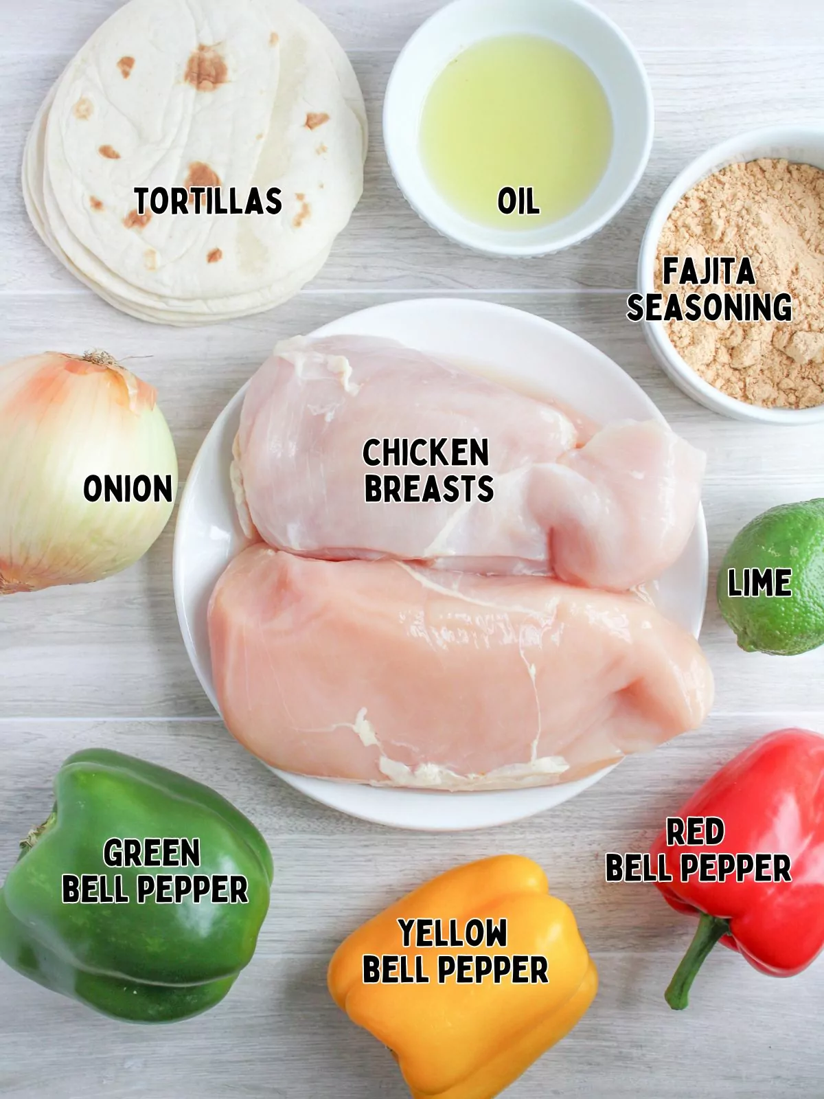 Ingredients for Sheet Pan Chicken Fajitas