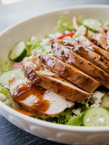 grilled chicken with salad.