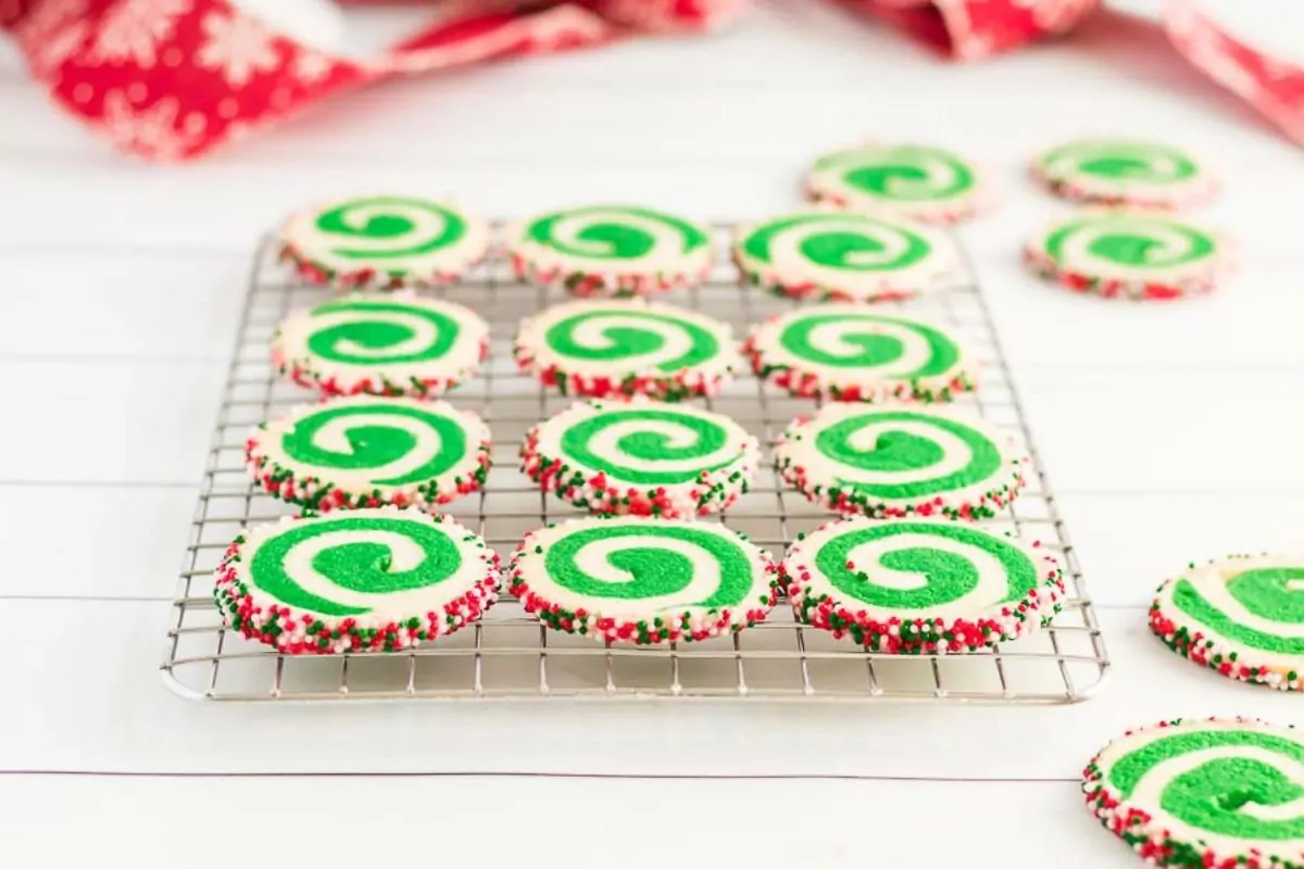 slice and bake cookies on cooling rack.