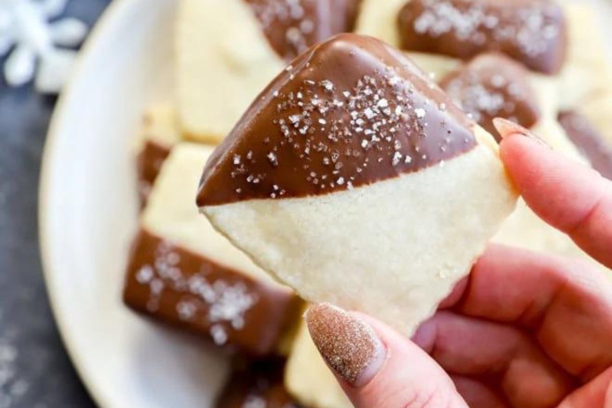 a piece of shortbread cookies
