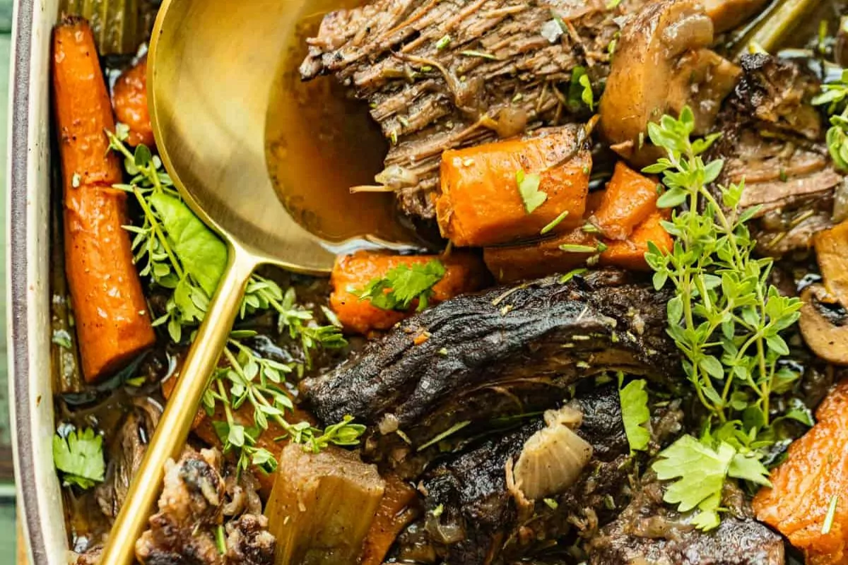 beef chuck with carrots and rosemary