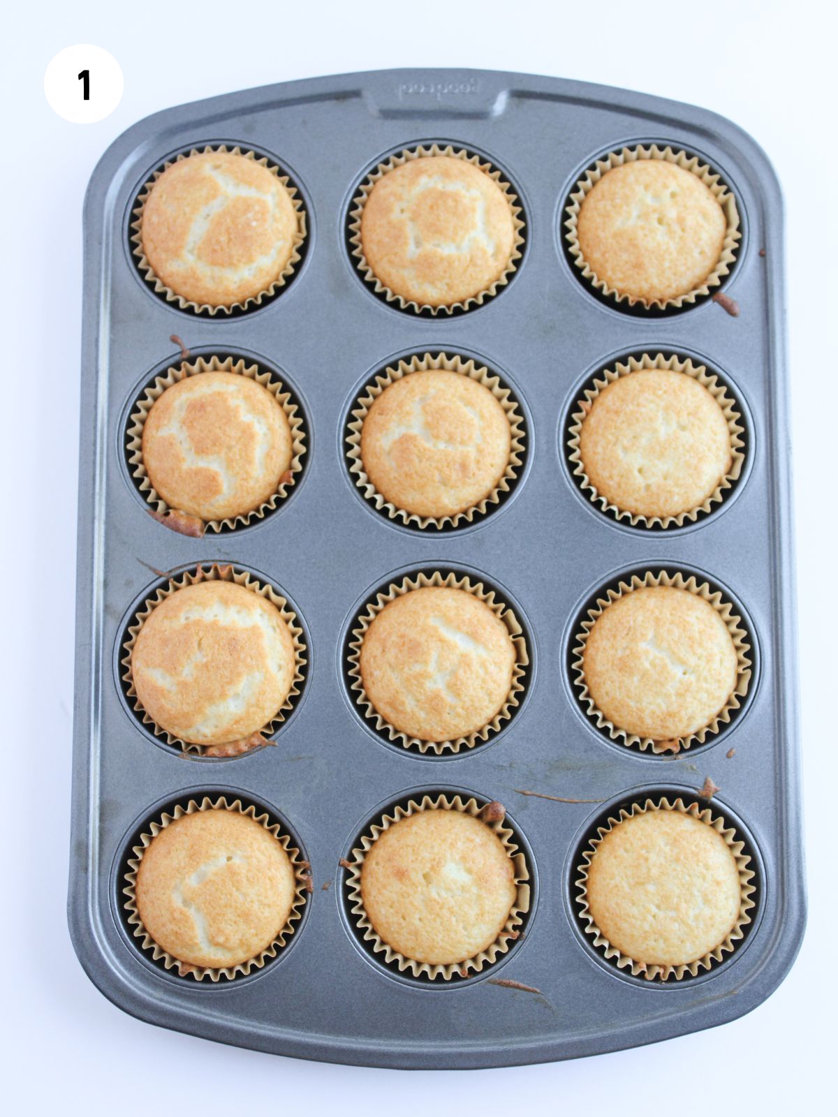 baked cupcakes in a cupcake pan