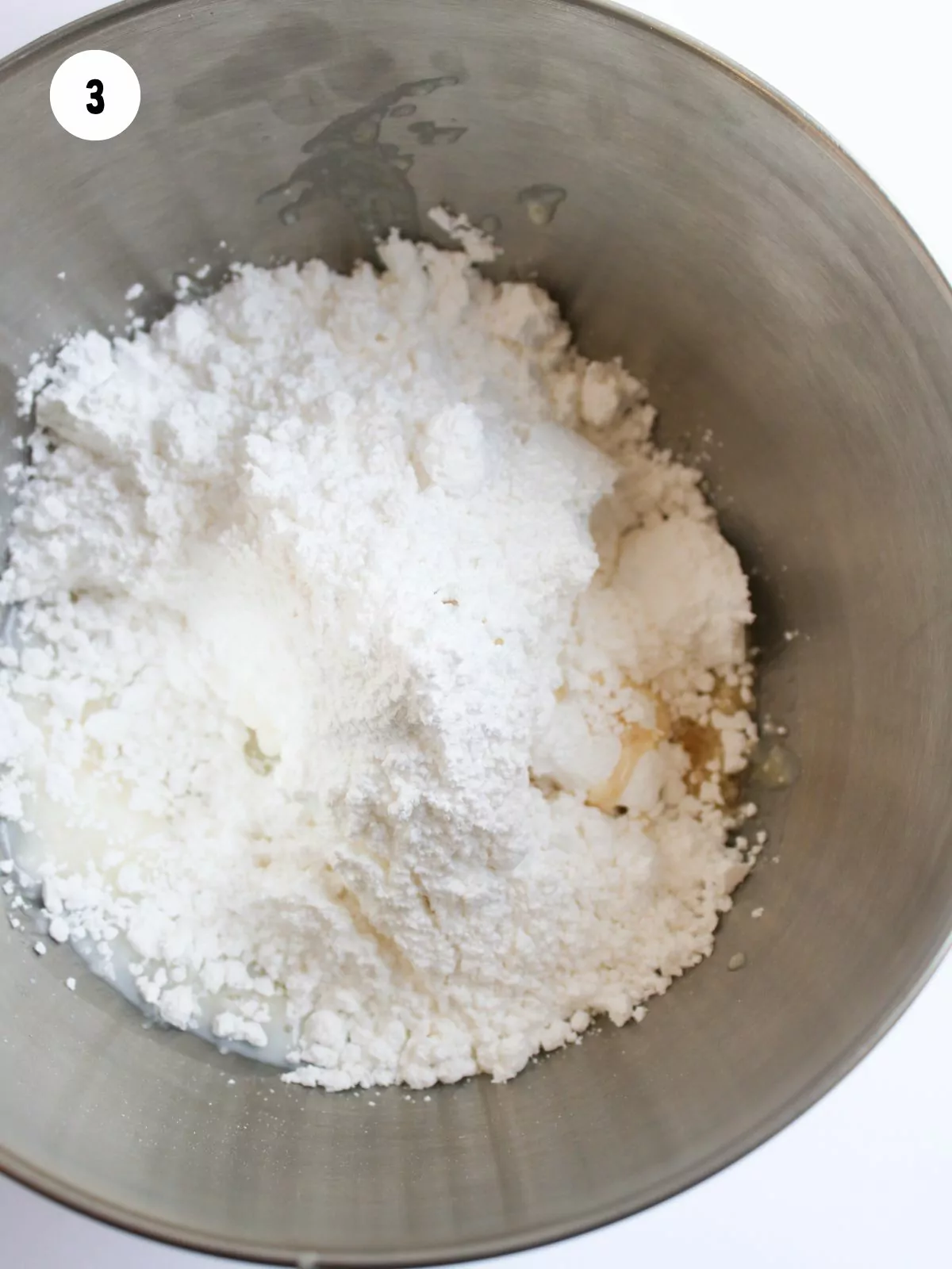 powdered sugar and vanilla added to the butter