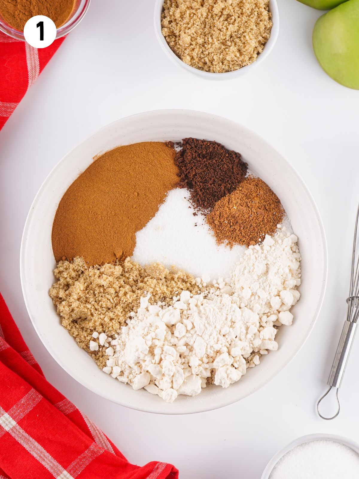 seasoning mixes in bowl with wire whisk.