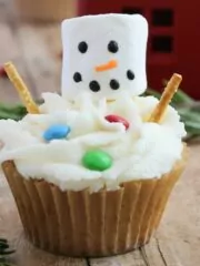 Melting Snowman Cupcake