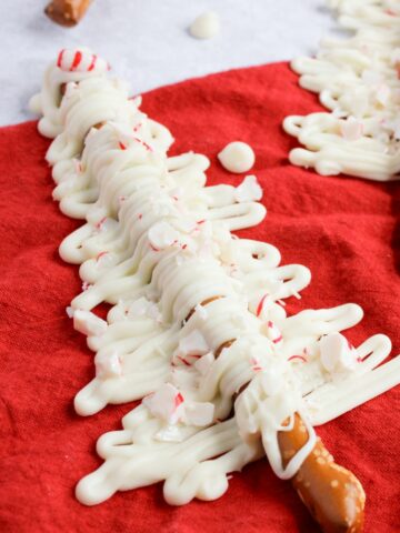 White Chocolate Covered Christmas Tree Pretzels