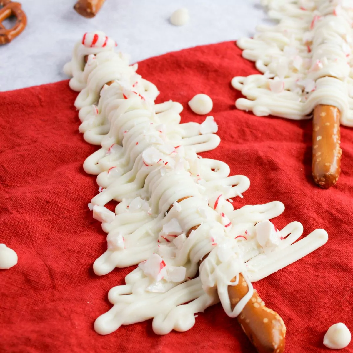 White Chocolate Covered Christmas Tree Pretzels