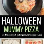 collage photo of mummy pizza.