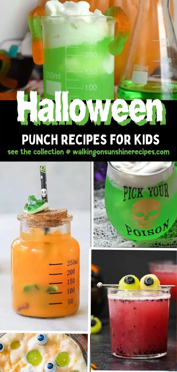 different punch recipes to serve for kids for Halloween.