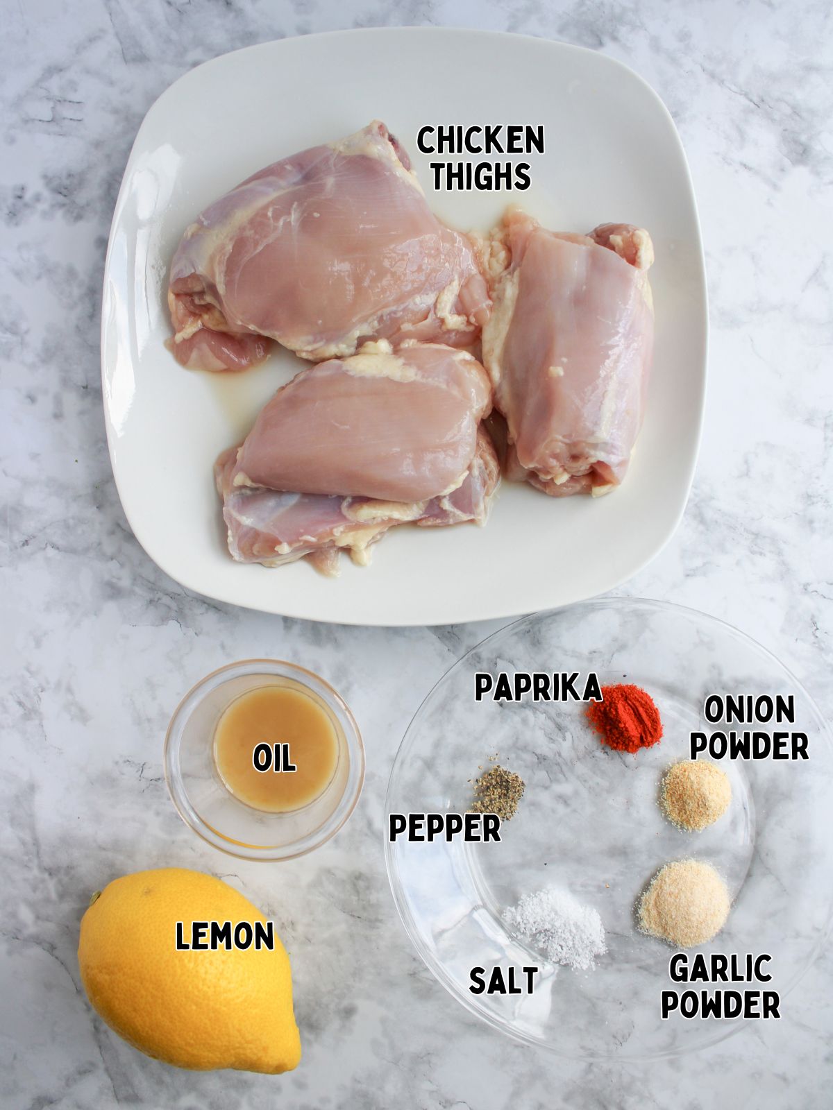 Ingredients for Air Fryer Chicken Thighs