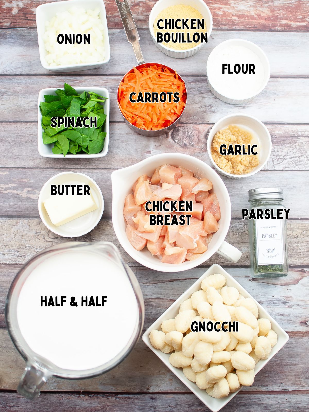 Ingredients for Chicken Gnocchi Soup