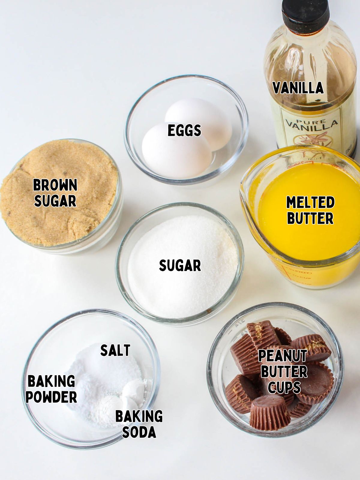 Ingredients for M&M Cookie Bars with Oreos