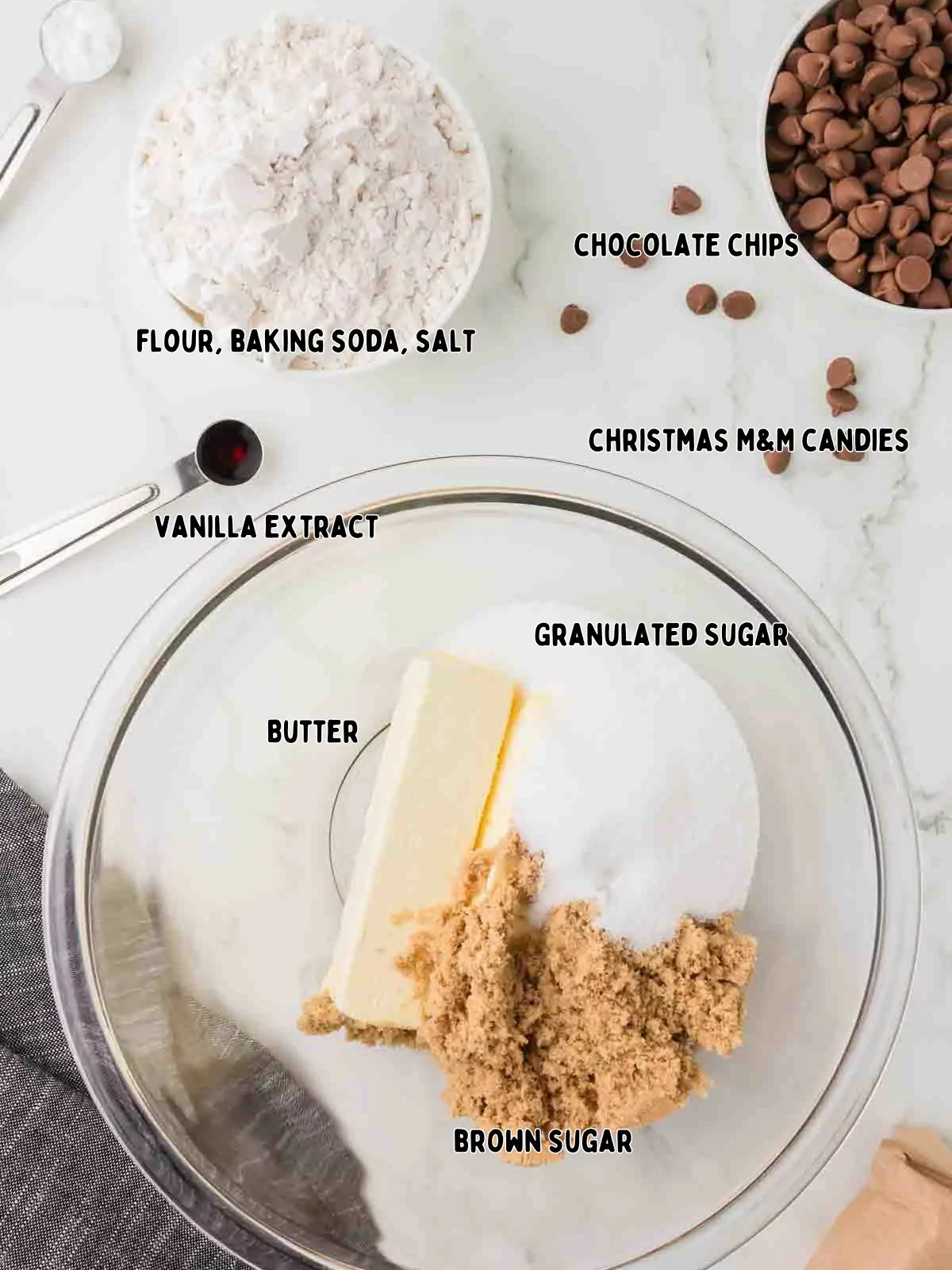 chocolate chip cookie ingredients.