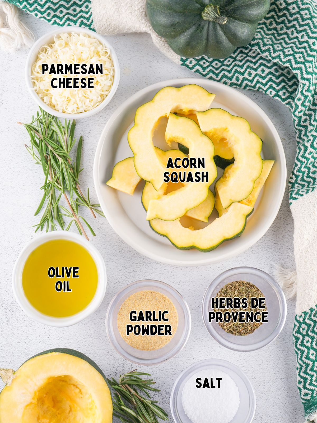 Ingredients for roasted acorn squash