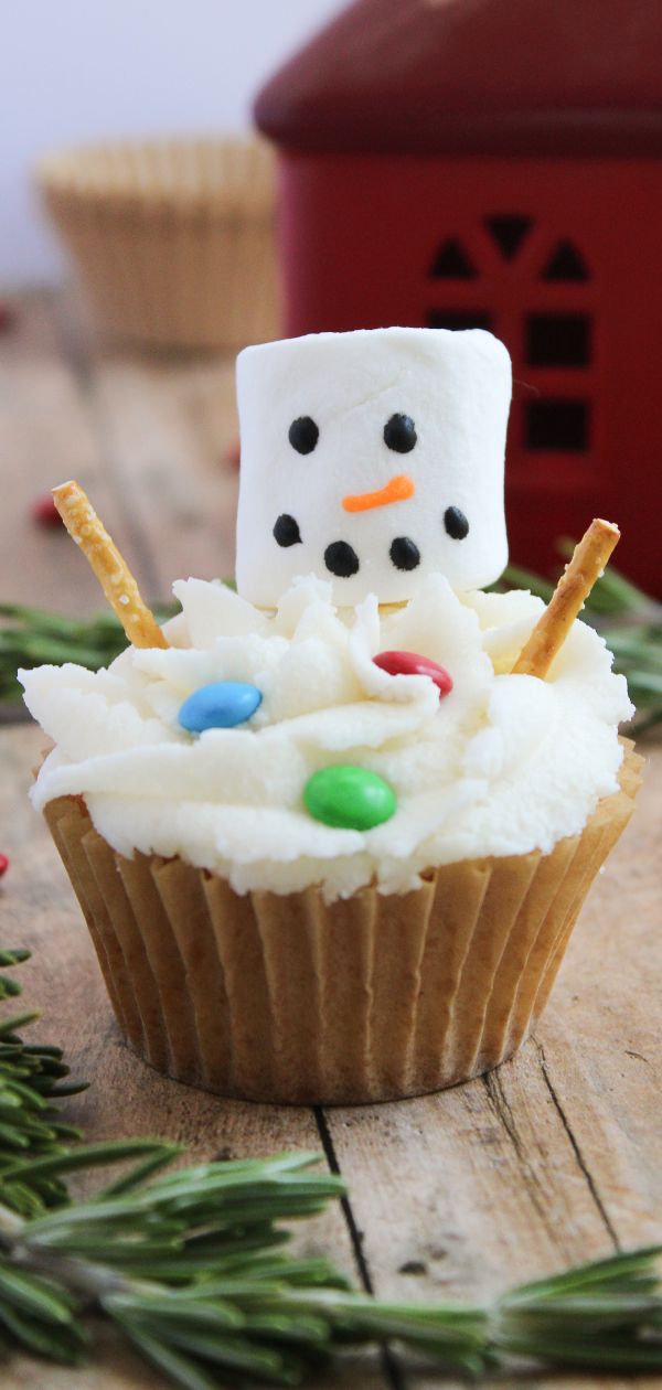 Melting Snowman Cupcakes Pin