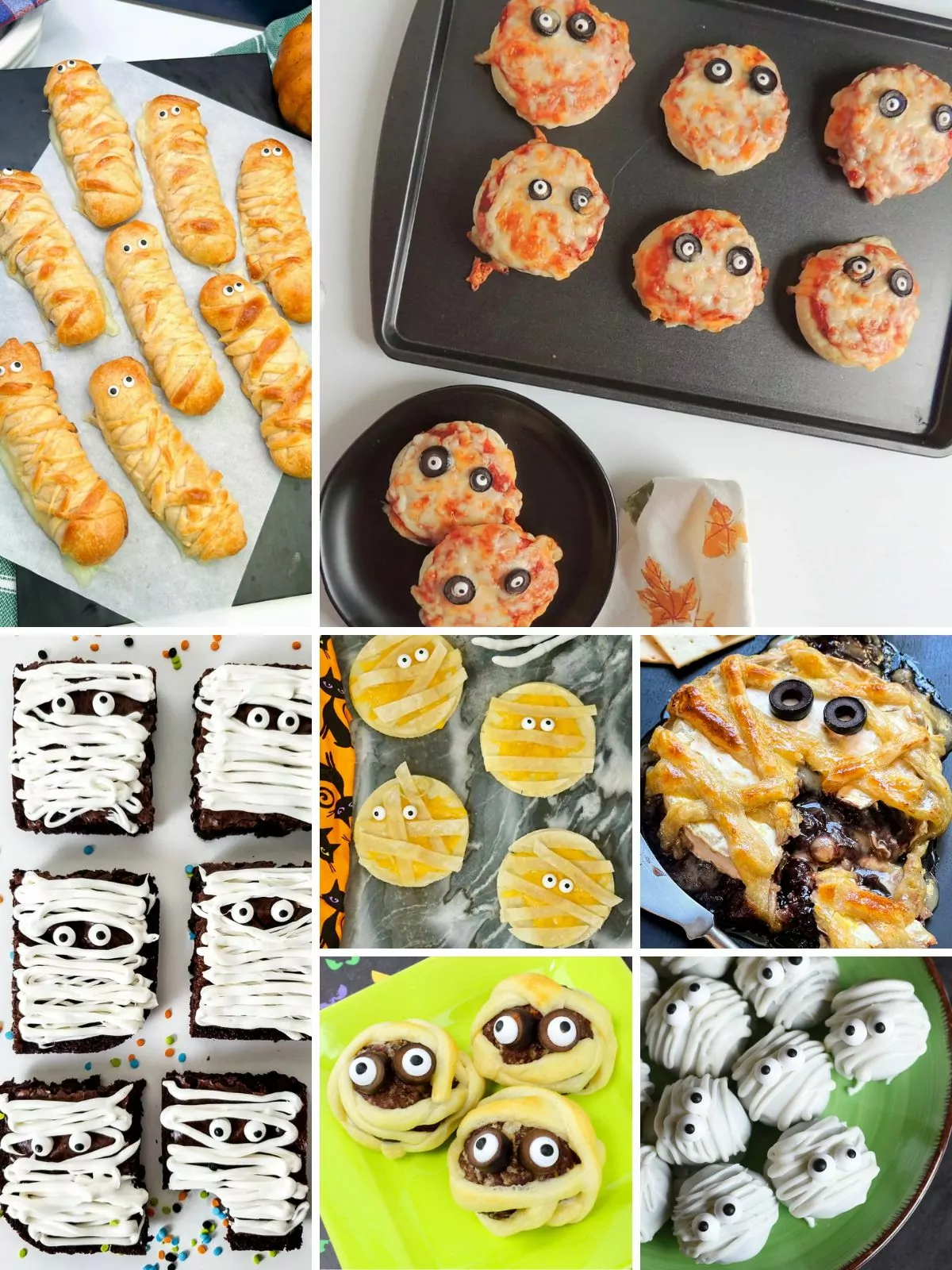 7 photos of food made to look like mummies.