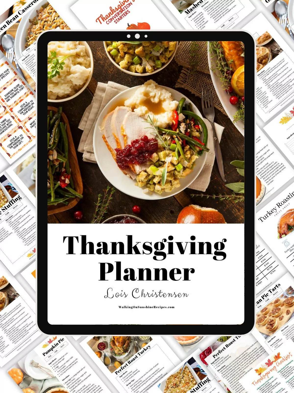 full size photo of the Thanksgiving planner in a tablet. 