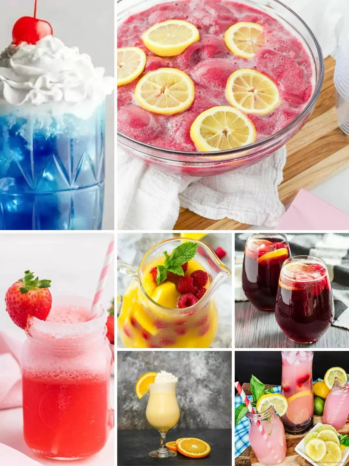 7 different recipes of punch for baby showers.