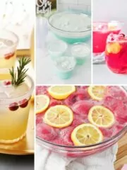 5 different photos of punch recipes.