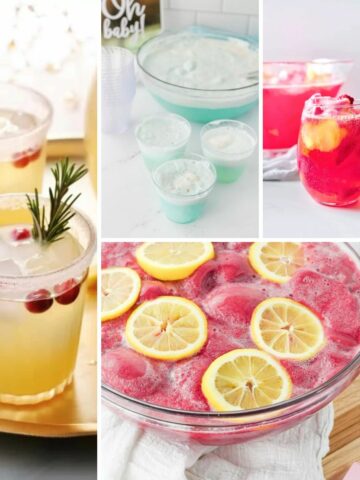 5 different photos of punch recipes.