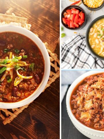 3 different recipes of chili.