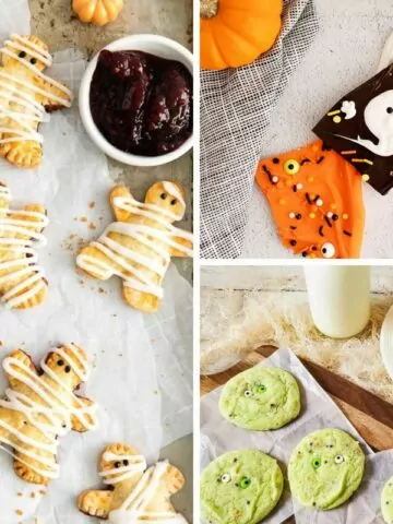 fun treats for Halloween collage.