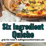 2 photo collage of baked quiche.