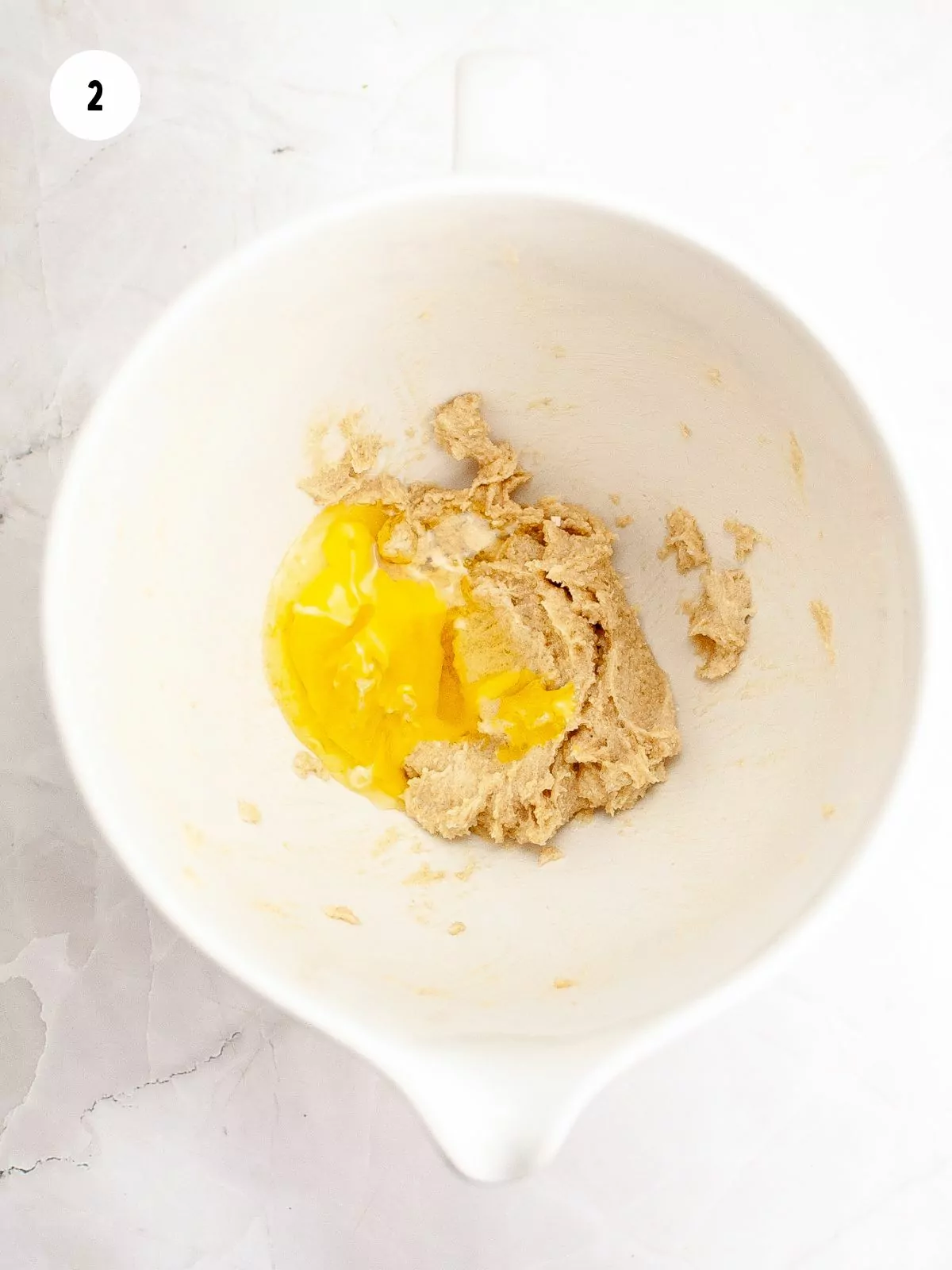 egg added to butter mixture