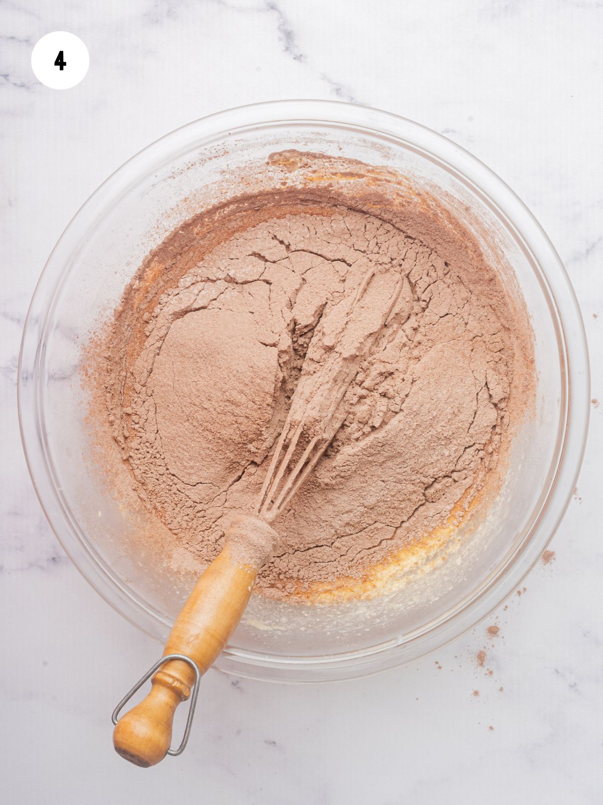 add dry ingredients to the wet ingredients