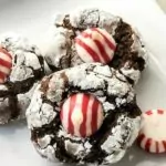 Chocolate Thumbprint Cookies with Peppermint Kisses Pin