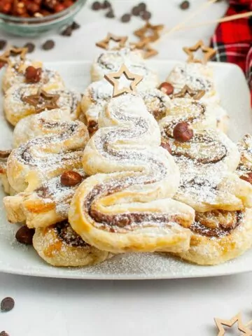 platter of Nutella Christmas Trees on Sticks