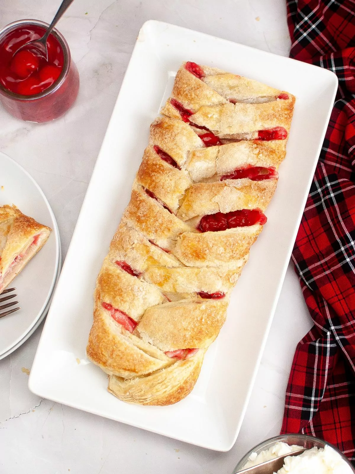 Christmas Breakfast Danish with braided puff pastry