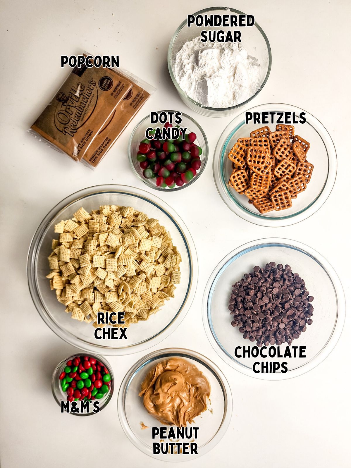 Ingredients for Christmas Chex Crack Recipe