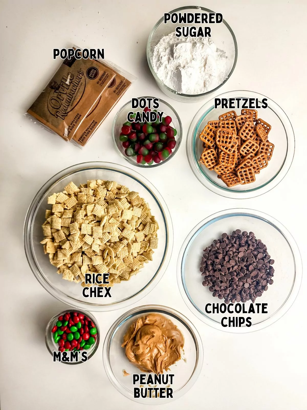 Ingredients for Christmas Chex Crack Recipe