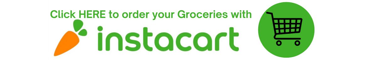 Instacart button with grocery cart.