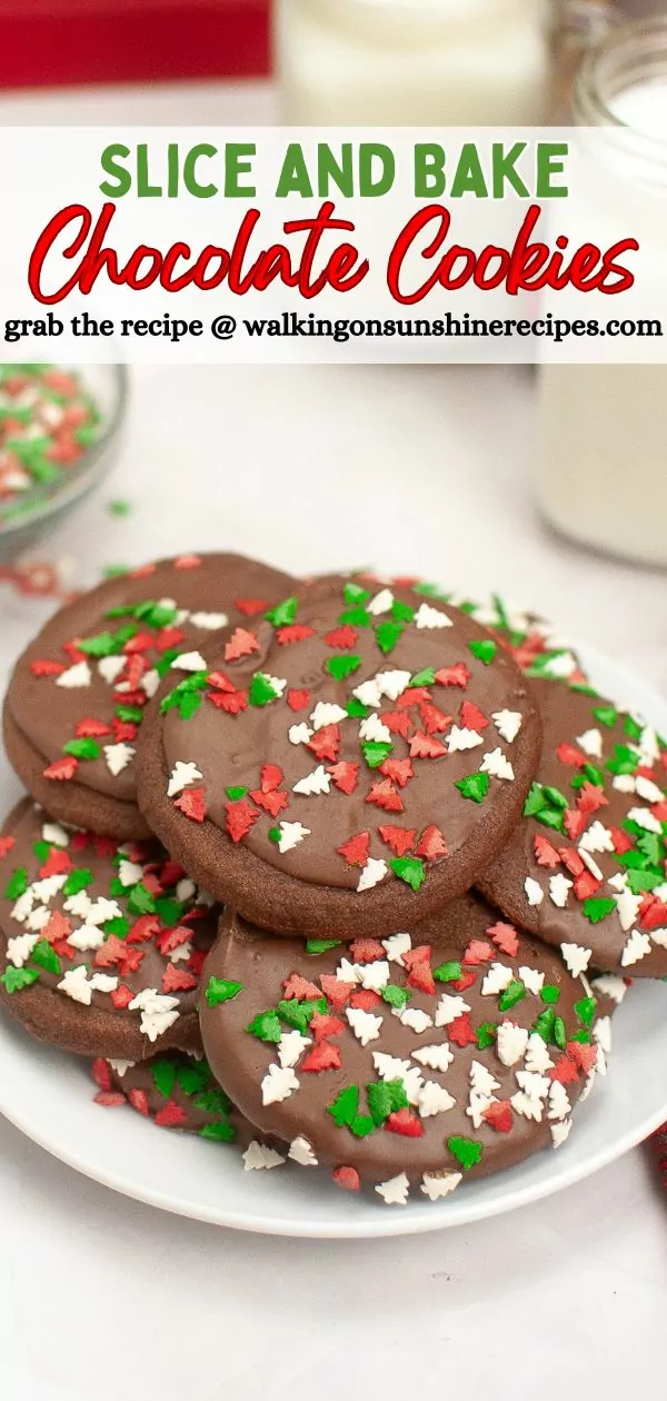 Slice and Bake Chocolate Christmas Cookies Pin